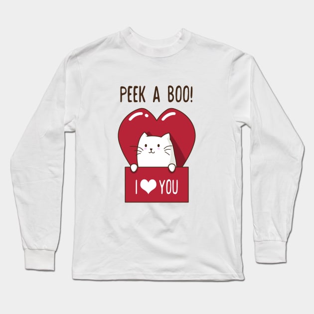 Kitty Kissing Booth Long Sleeve T-Shirt by AnishaCreations